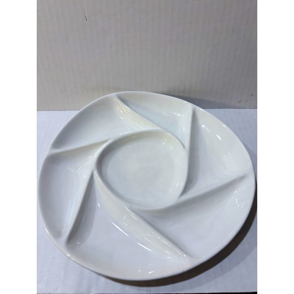 Vintage Longchamp France Divided Fondue Serving Plate - Mid Century Modern